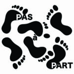 logo du collectif "Pas à Part", représentant des traces de pieds et lien vers une page sur le site de Terre Franche