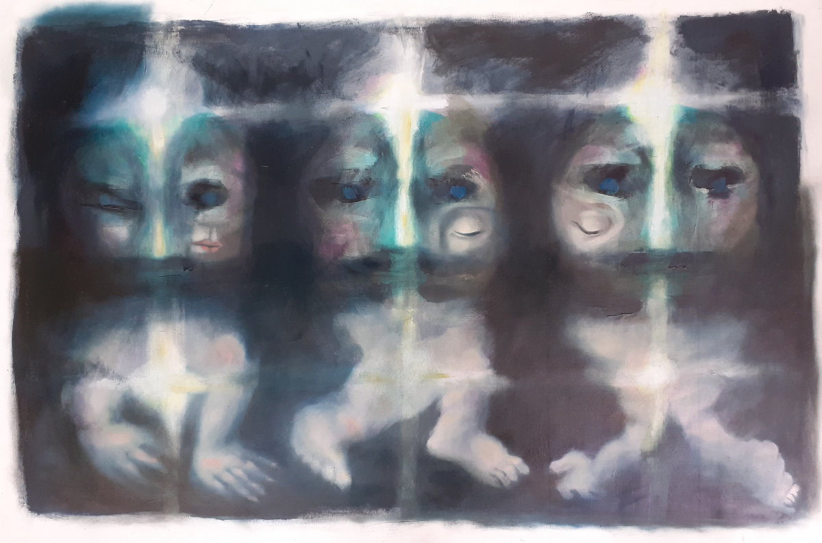 trois casques, putti